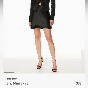Aritzia Black Slip Mini Skirt